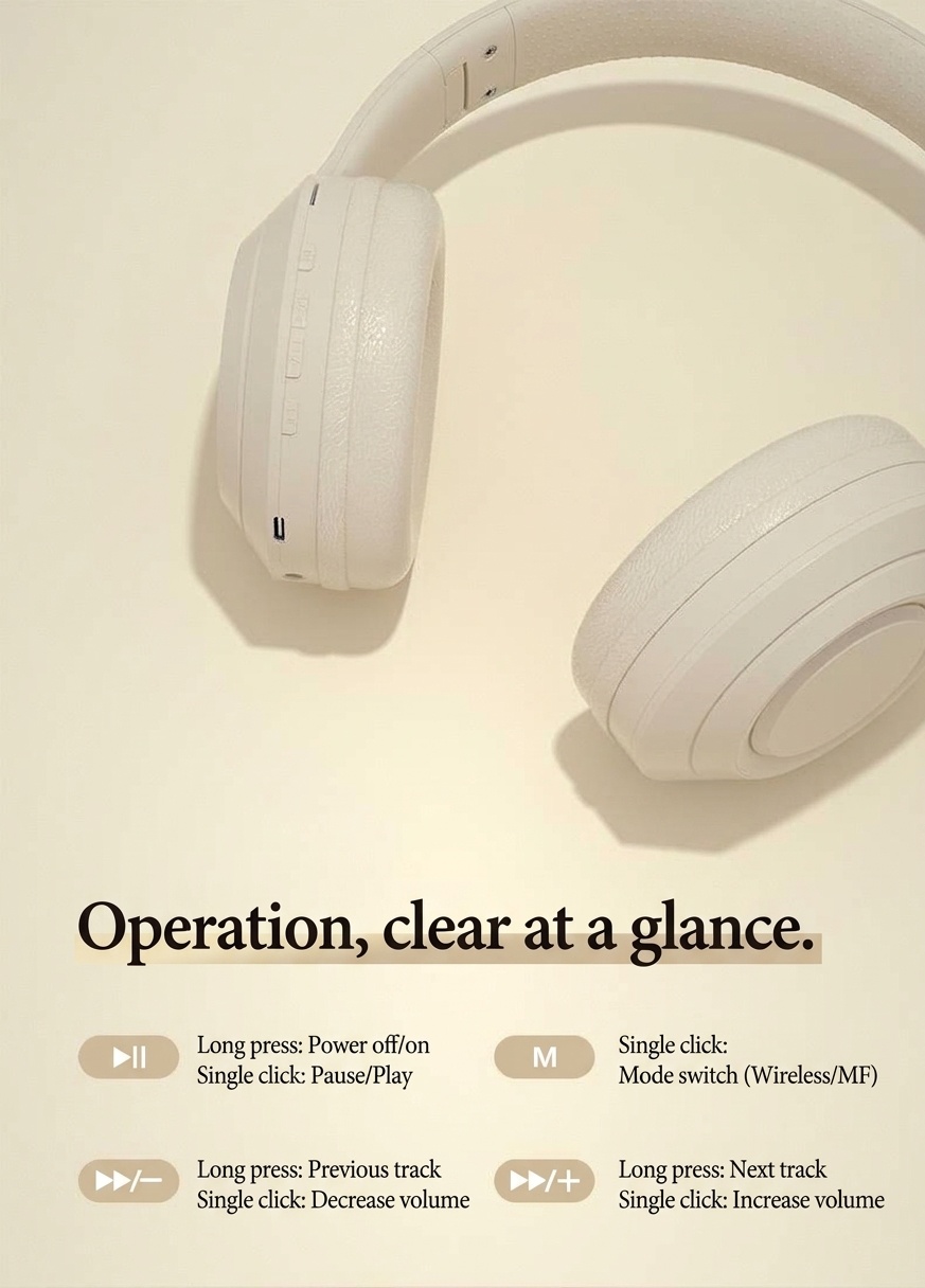 Wireless Over-Ear Bluetooth Foldable Headphones