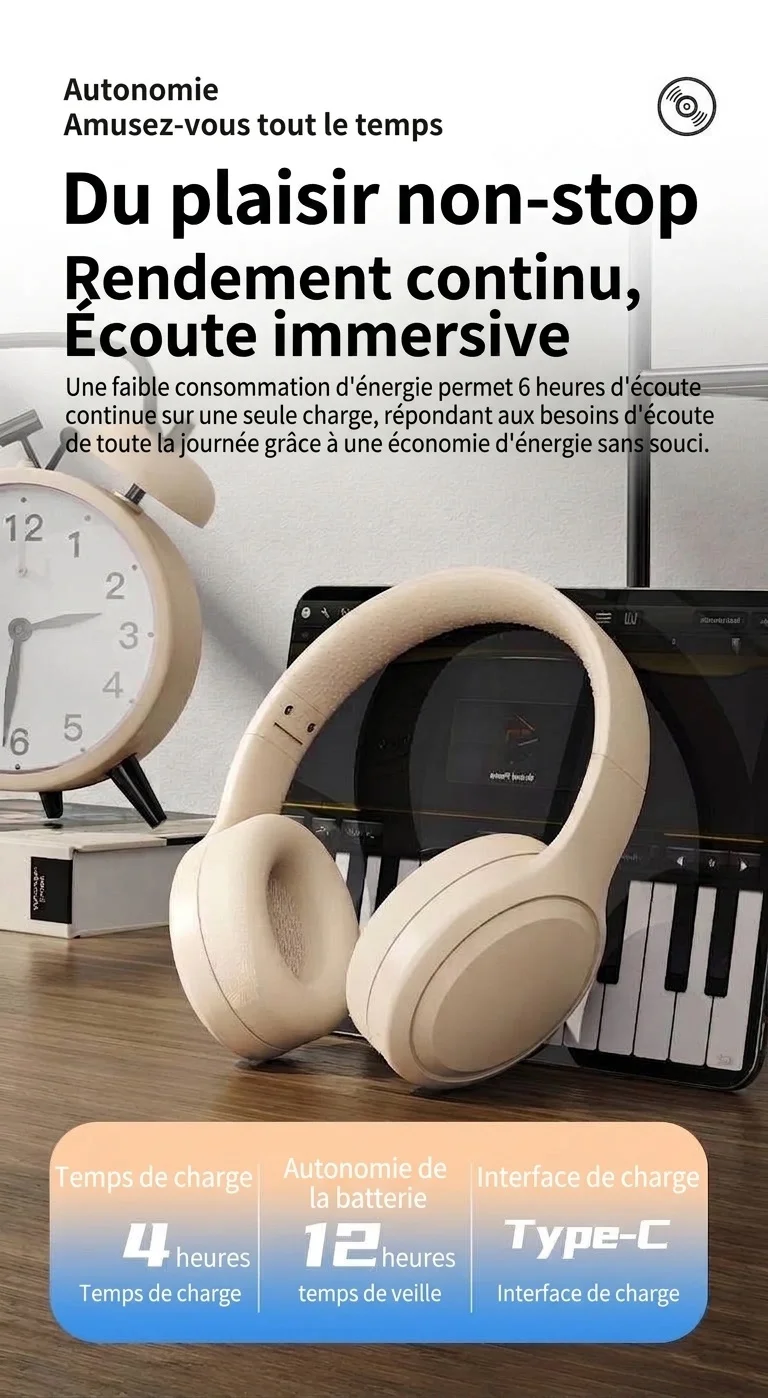 Wireless Bluetooth 5.3 Over-Ear Foldable Headphones
