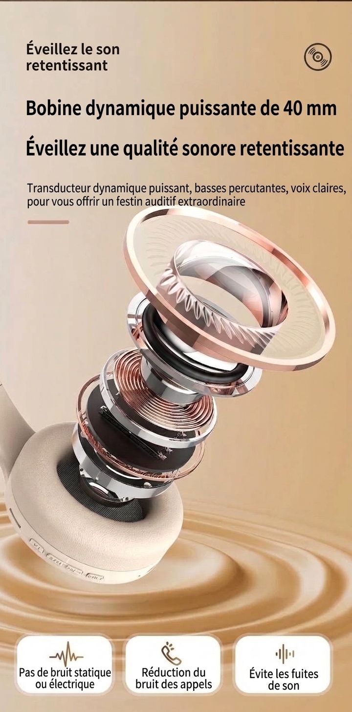 Wireless Bluetooth 5.3 Over-Ear Foldable Headphones