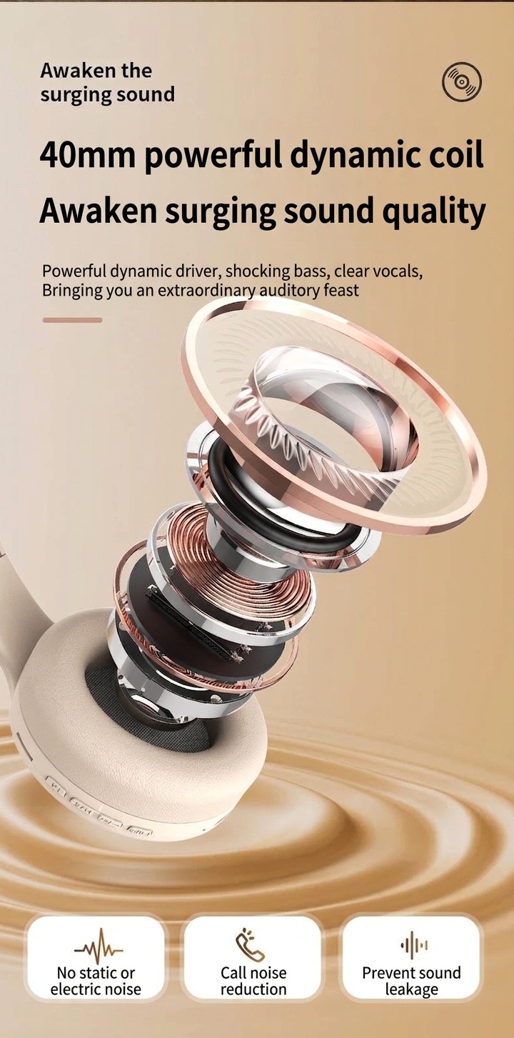Wireless Bluetooth 5.3 Over-Ear Foldable Headphones