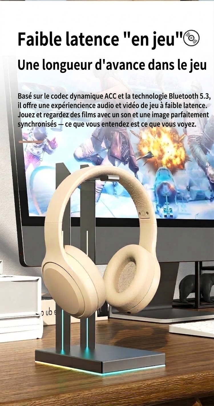 Wireless Bluetooth 5.3 Over-Ear Foldable Headphones