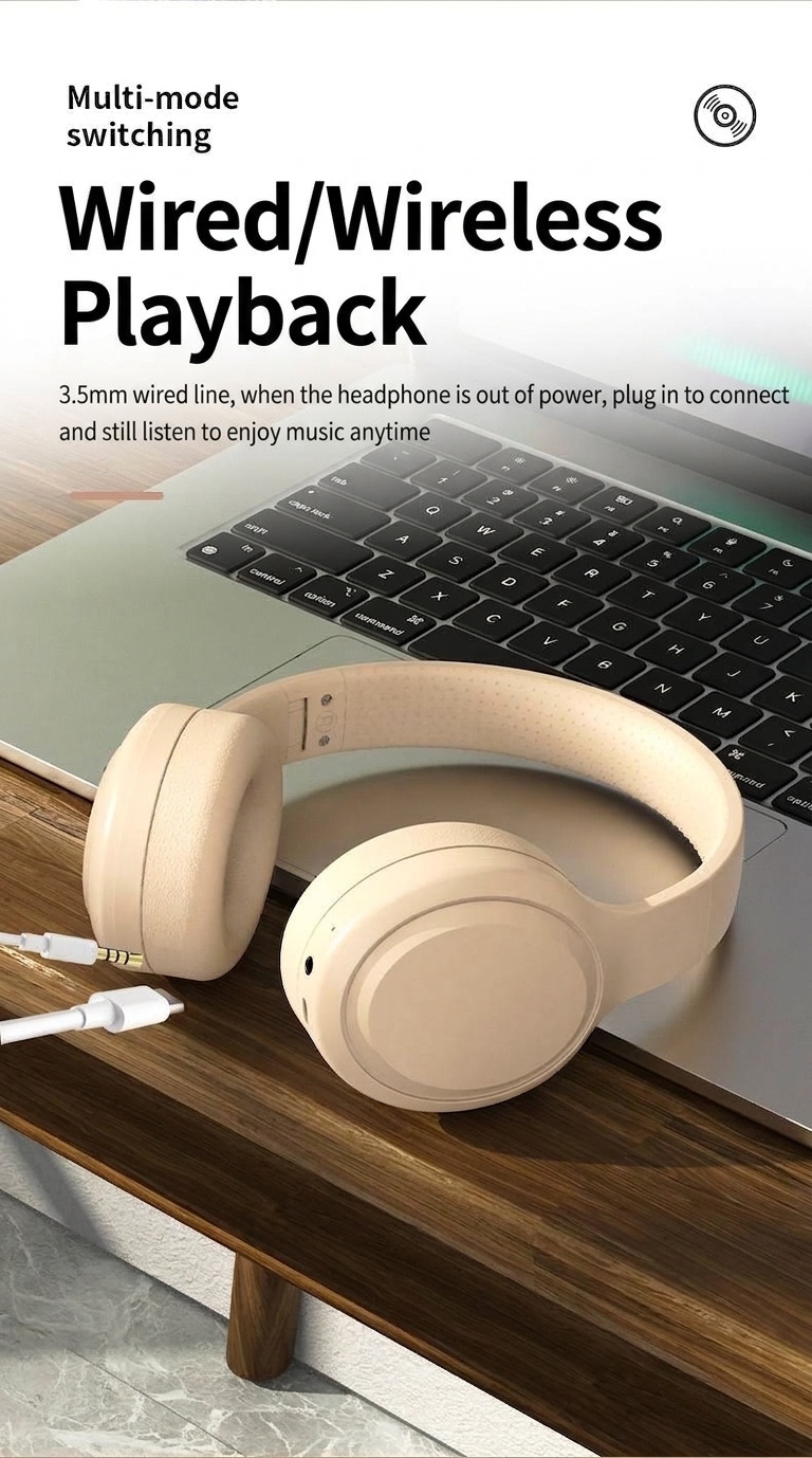 Wireless Bluetooth 5.3 Over-Ear Foldable Headphones
