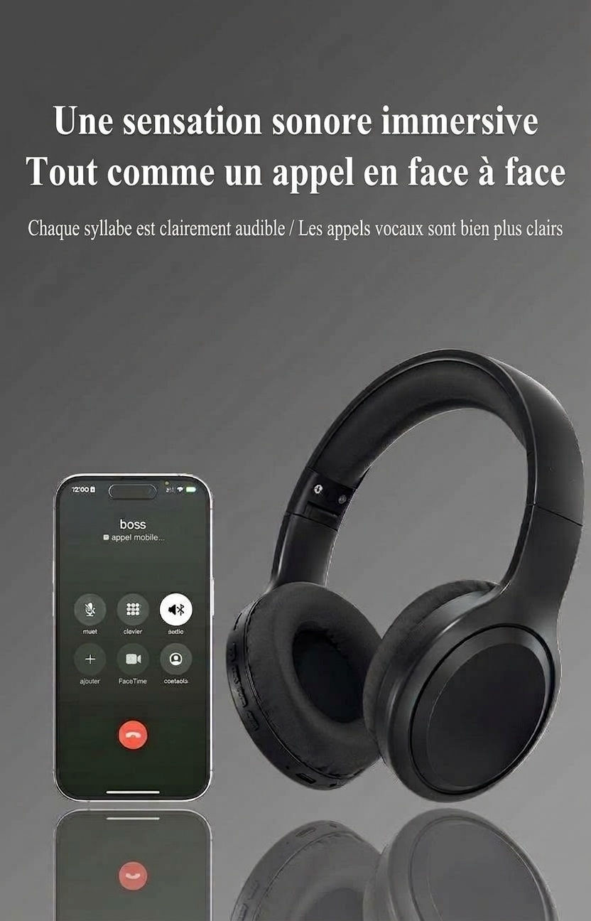 Wireless Over-Ear Bluetooth 5.3 Foldable Headphones