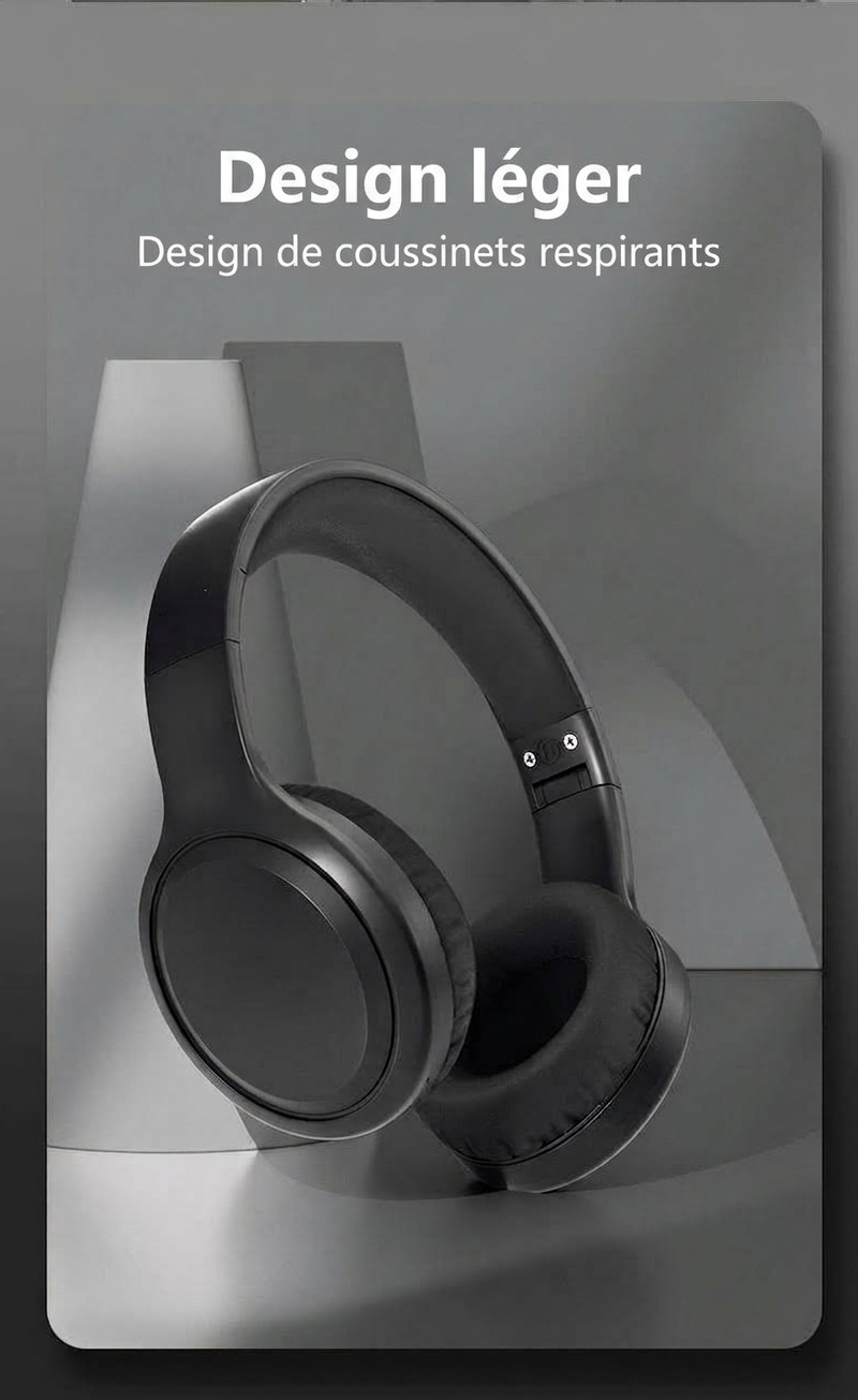 Wireless Over-Ear Bluetooth 5.3 Foldable Headphones