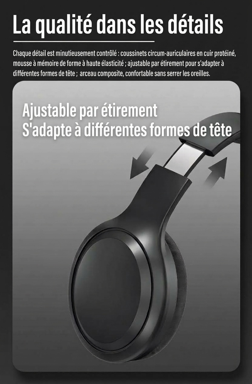 Wireless Over-Ear Bluetooth 5.3 Foldable Headphones