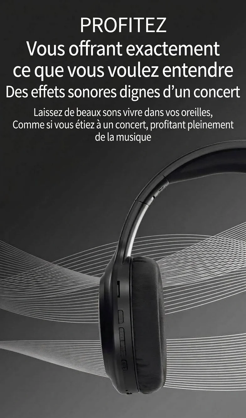 Wireless Over-Ear Bluetooth 5.3 Foldable Headphones