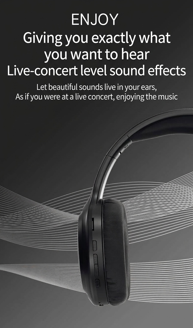 Wireless Over-Ear Bluetooth 5.3 Foldable Headphones