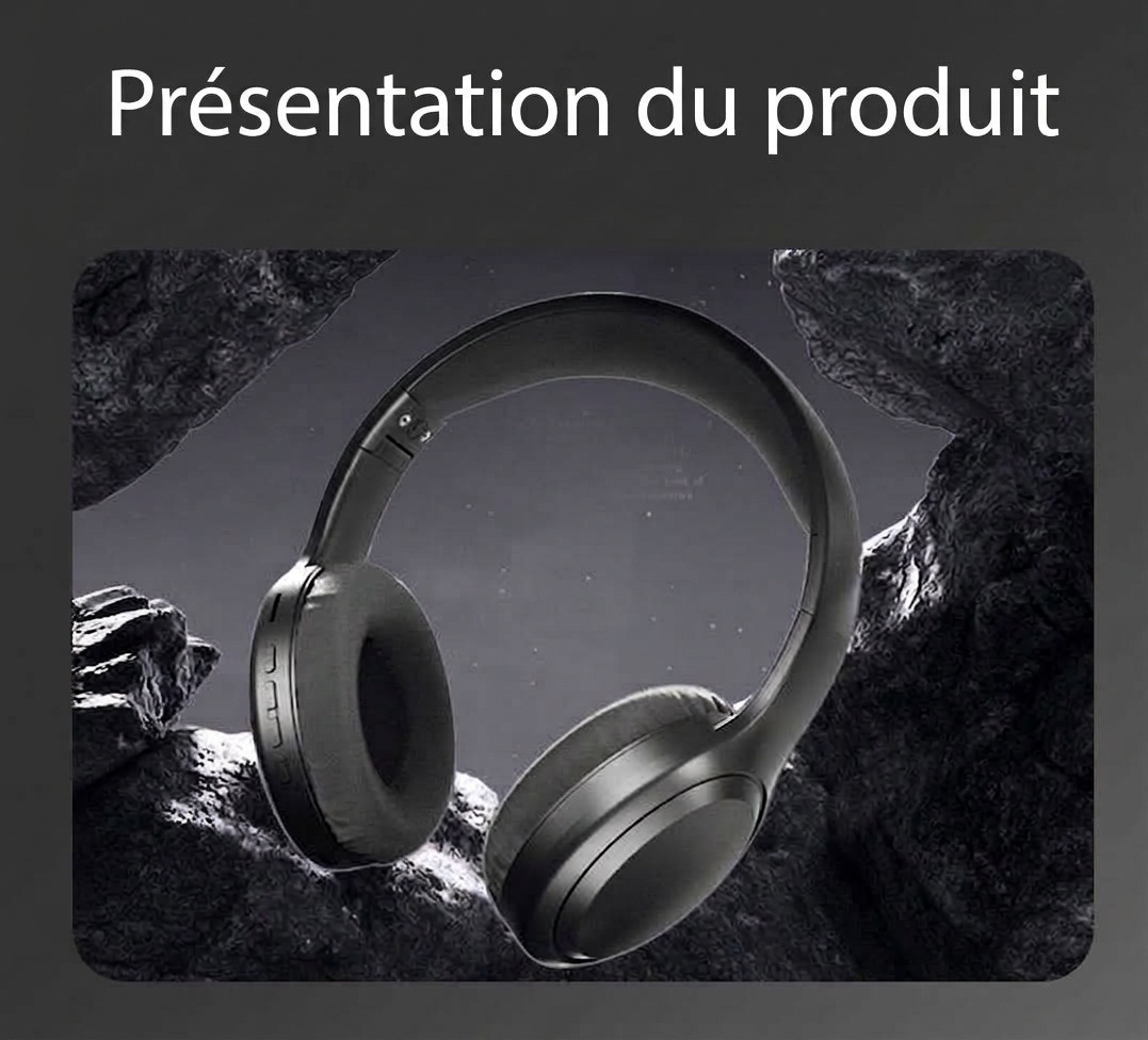 Wireless Over-Ear Bluetooth 5.3 Foldable Headphones