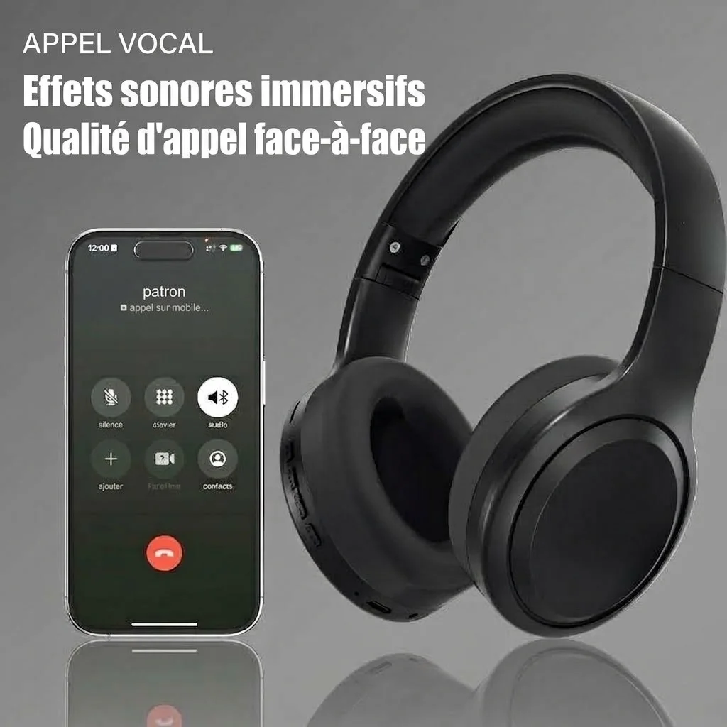 Wireless Over-Ear Bluetooth 5.3 Foldable Headphones