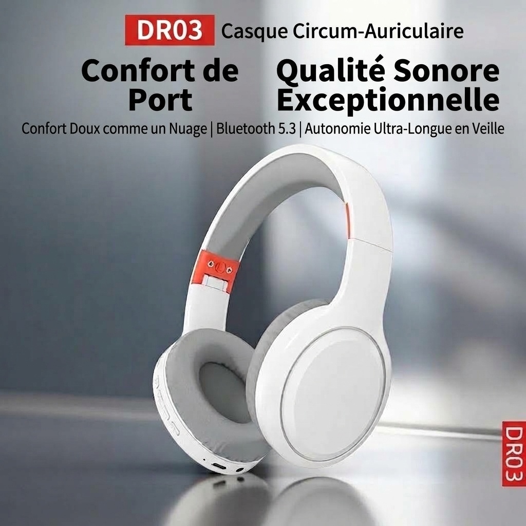Wireless Over-Ear Bluetooth 5.3 Foldable Headphones