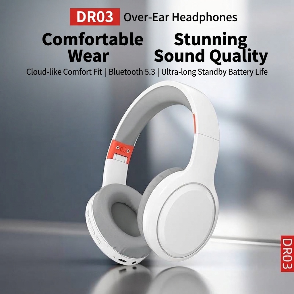 Wireless Over-Ear Bluetooth 5.3 Foldable Headphones
