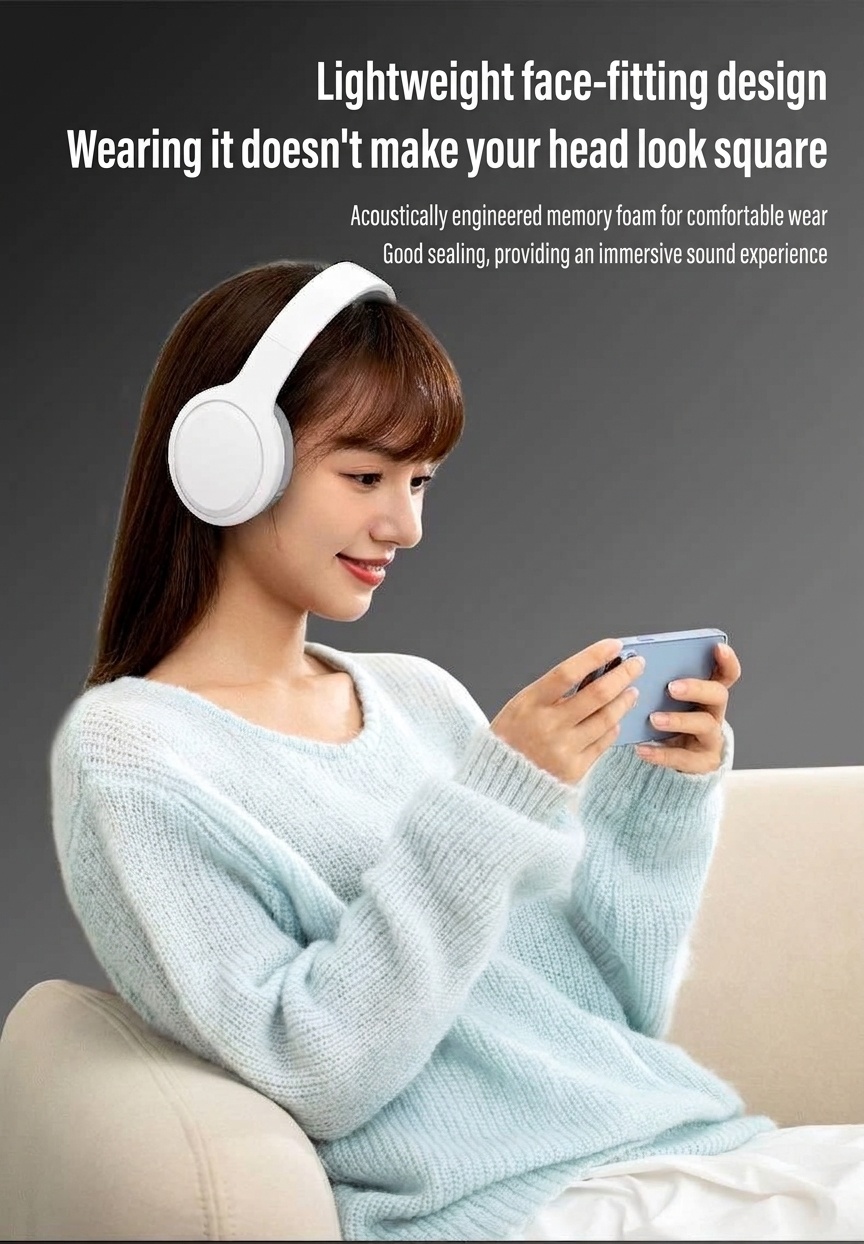 Wireless Over-Ear Bluetooth 5.3 Foldable Headphones