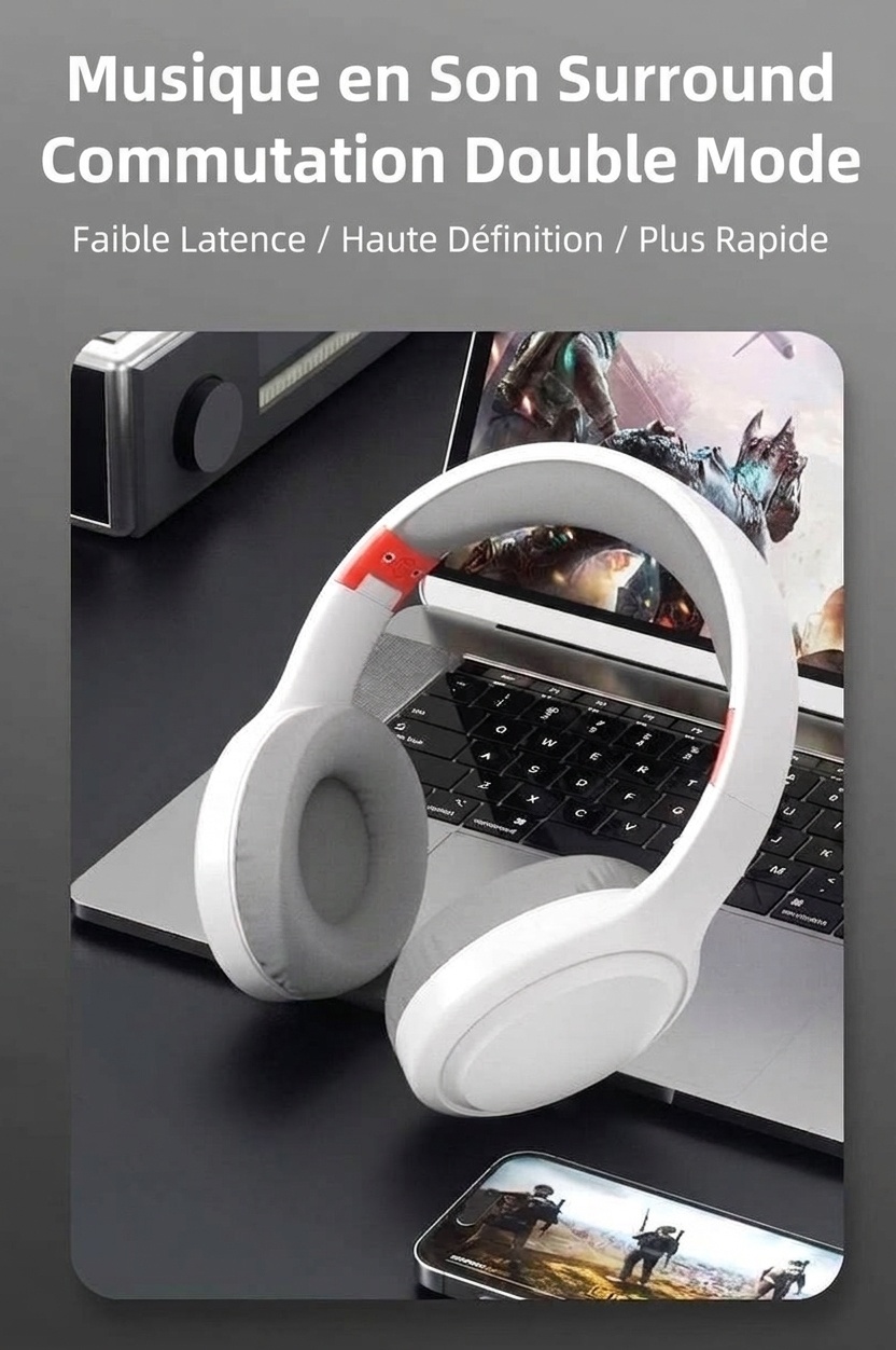 Wireless Over-Ear Bluetooth 5.3 Foldable Headphones
