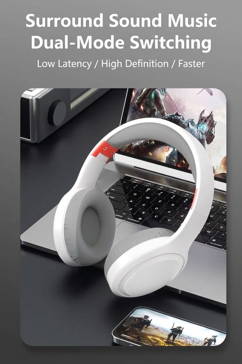 Wireless Over-Ear Bluetooth 5.3 Foldable Headphones