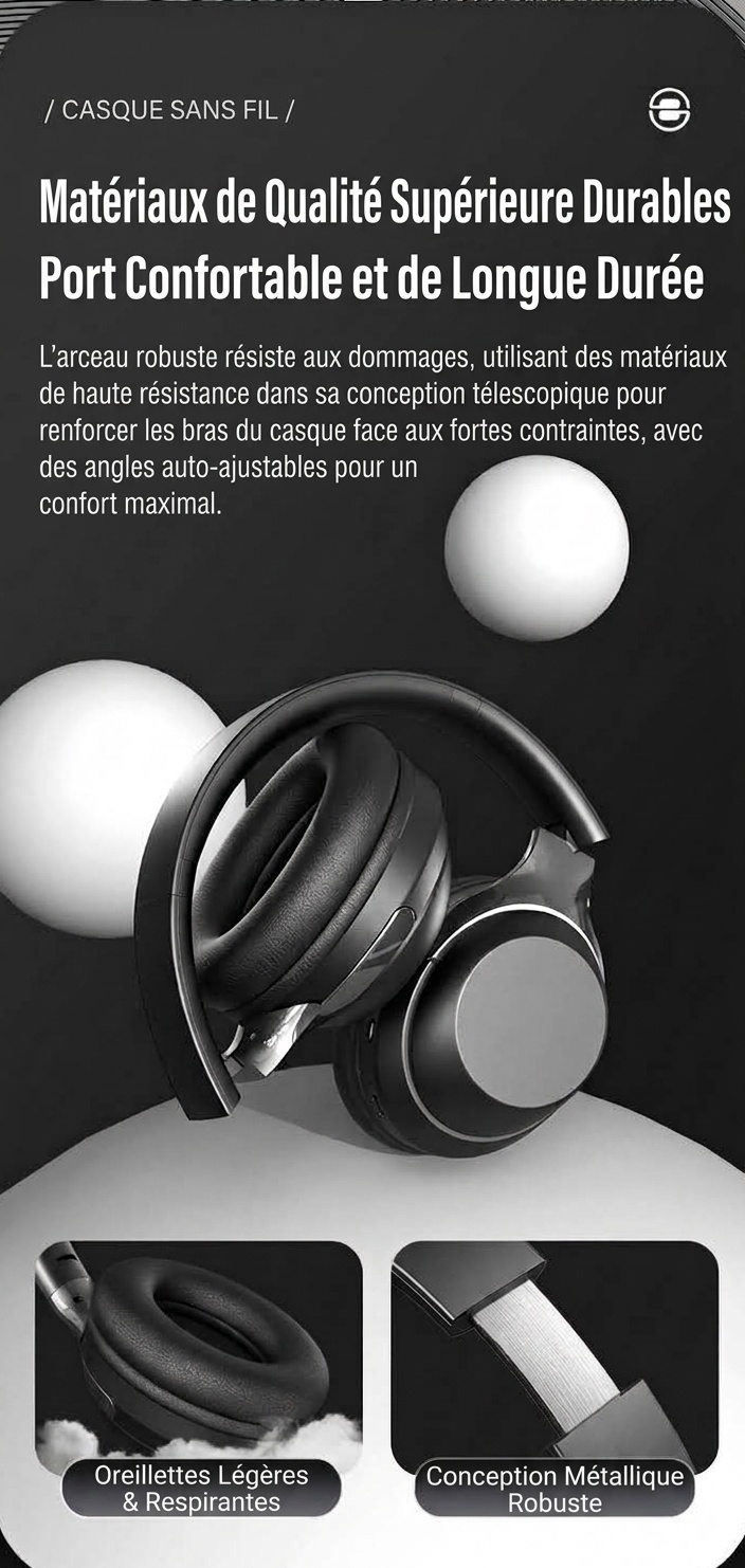 Foldable Wireless Over-Ear Bluetooth 5.3 Headphones