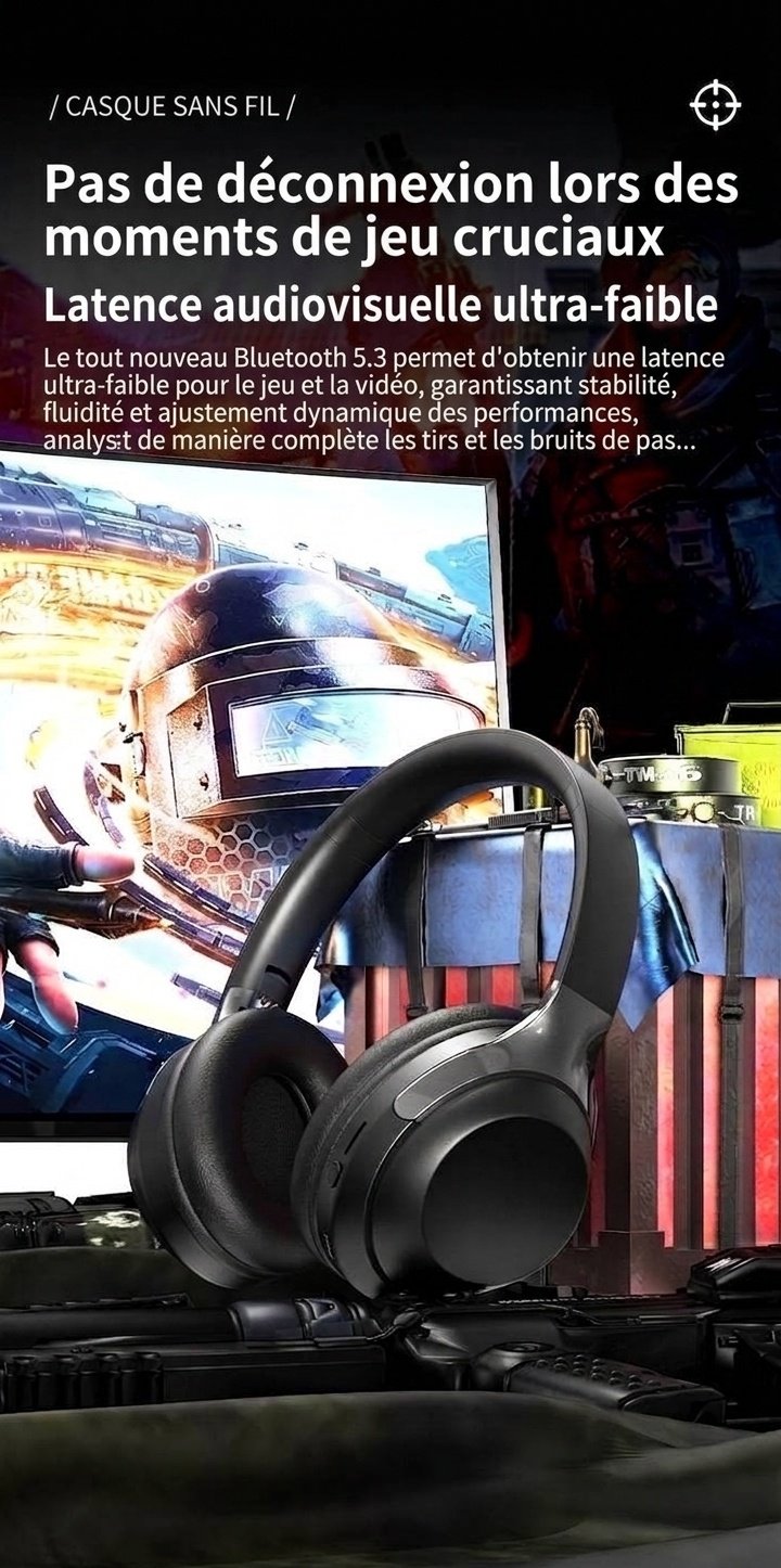 Foldable Wireless Over-Ear Bluetooth 5.3 Headphones