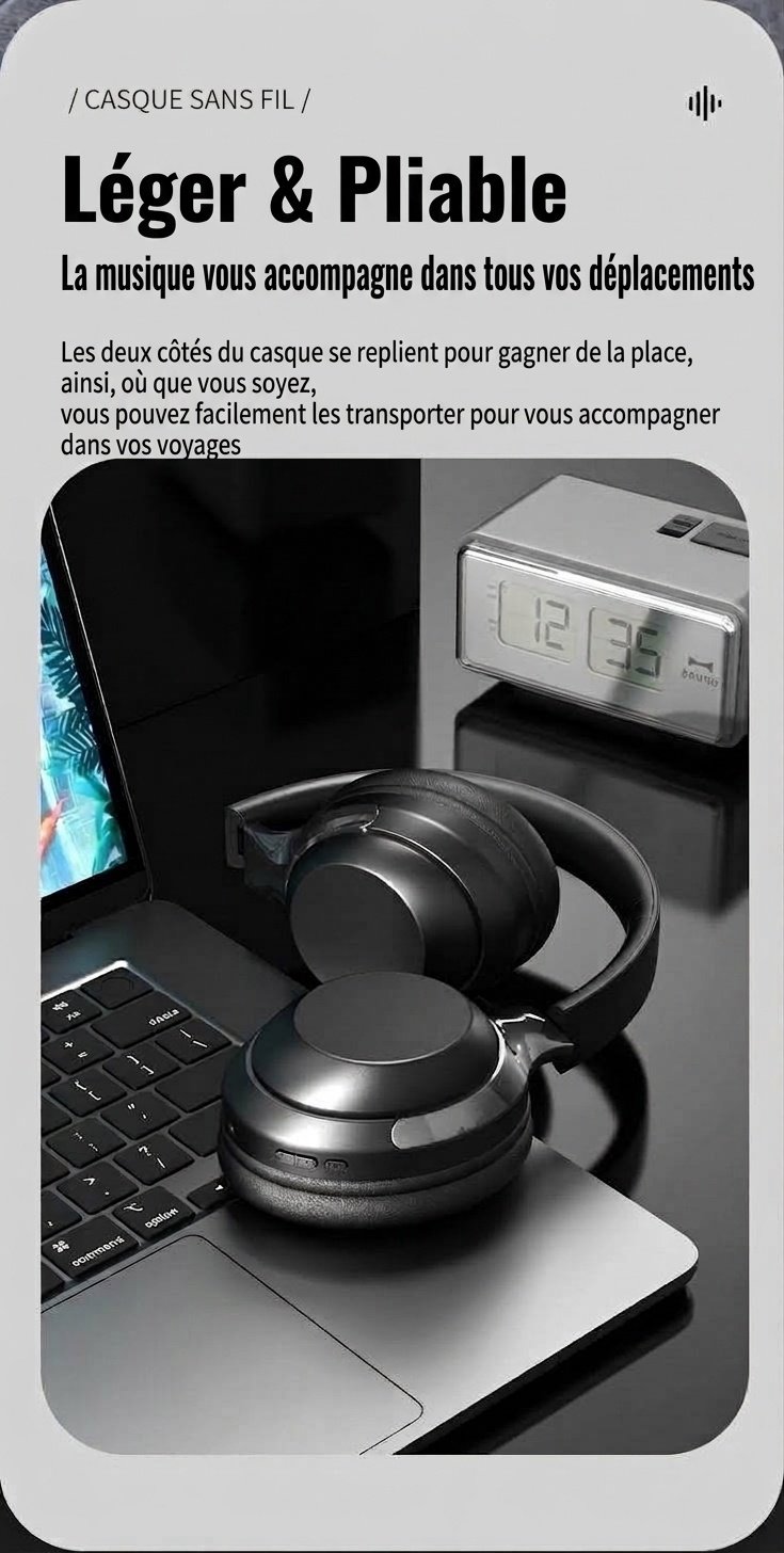 Foldable Wireless Over-Ear Bluetooth 5.3 Headphones
