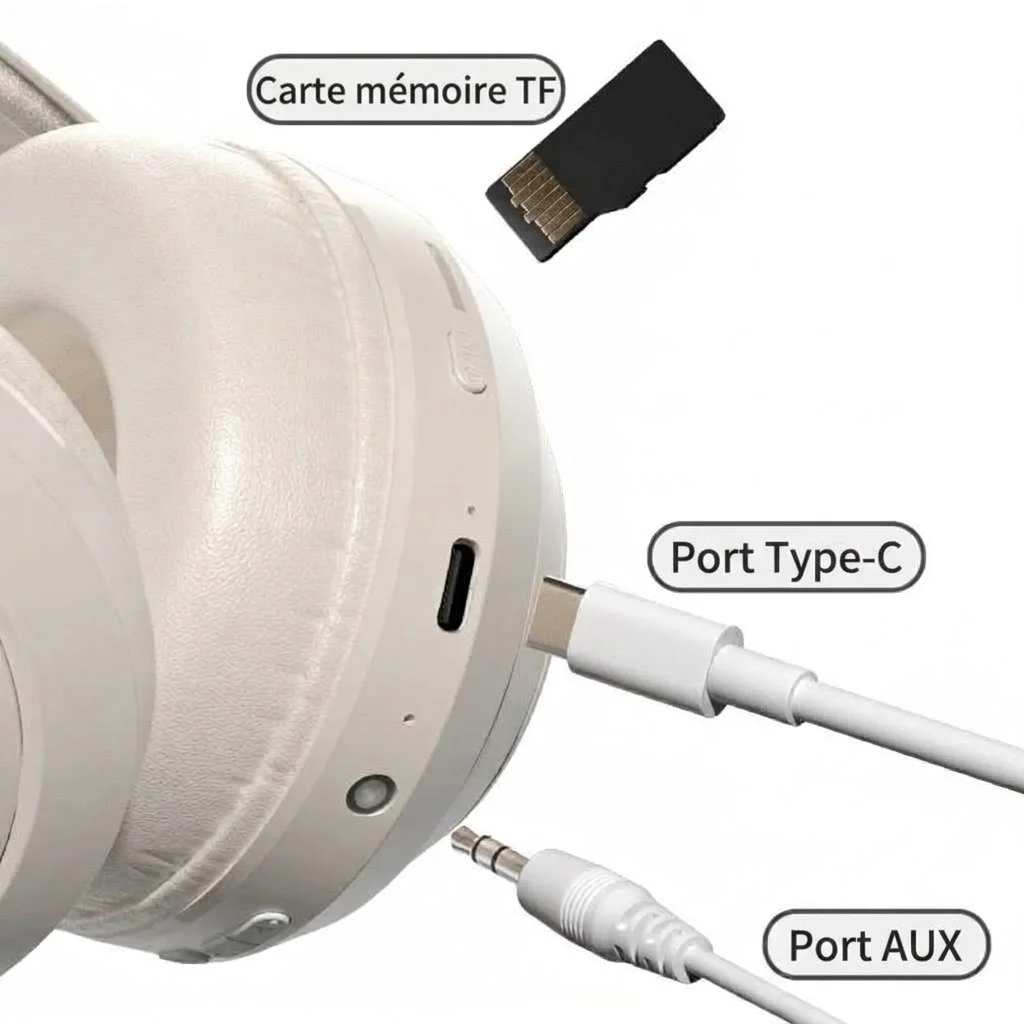Wireless Over-Ear Bluetooth Headphones with AUX & TF Slot