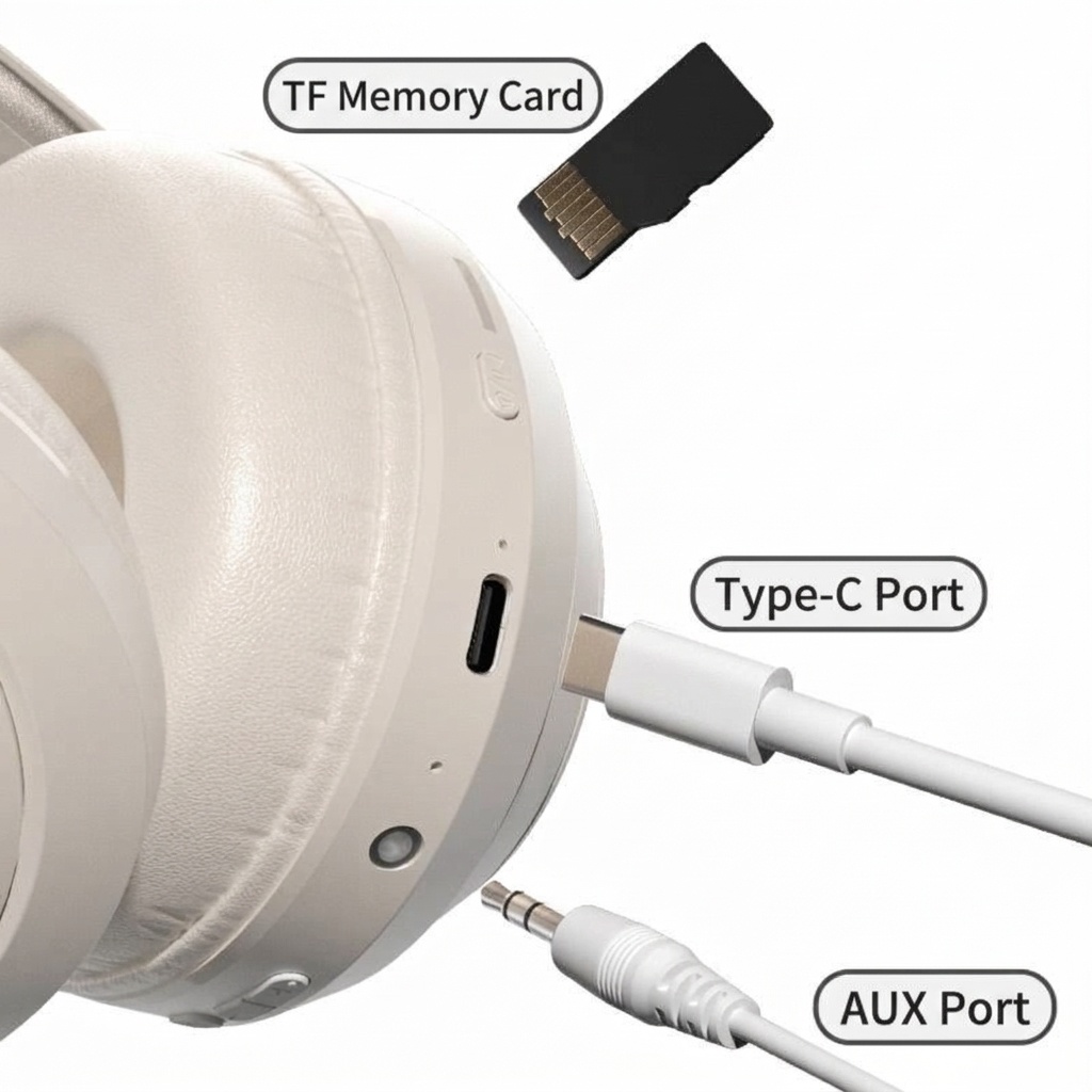 Wireless Over-Ear Bluetooth Headphones with AUX & TF Slot