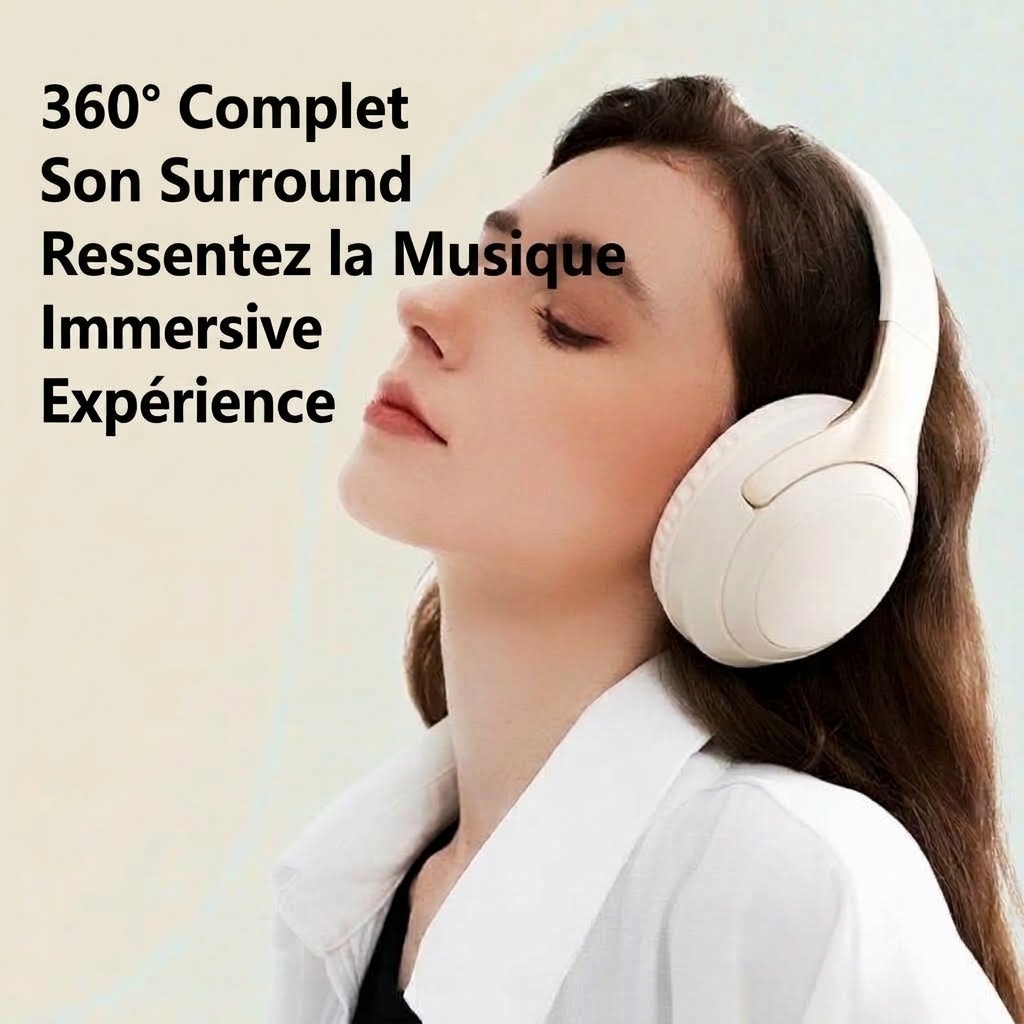 Wireless Bluetooth 5.3 Over-Ear Headphones with Mic