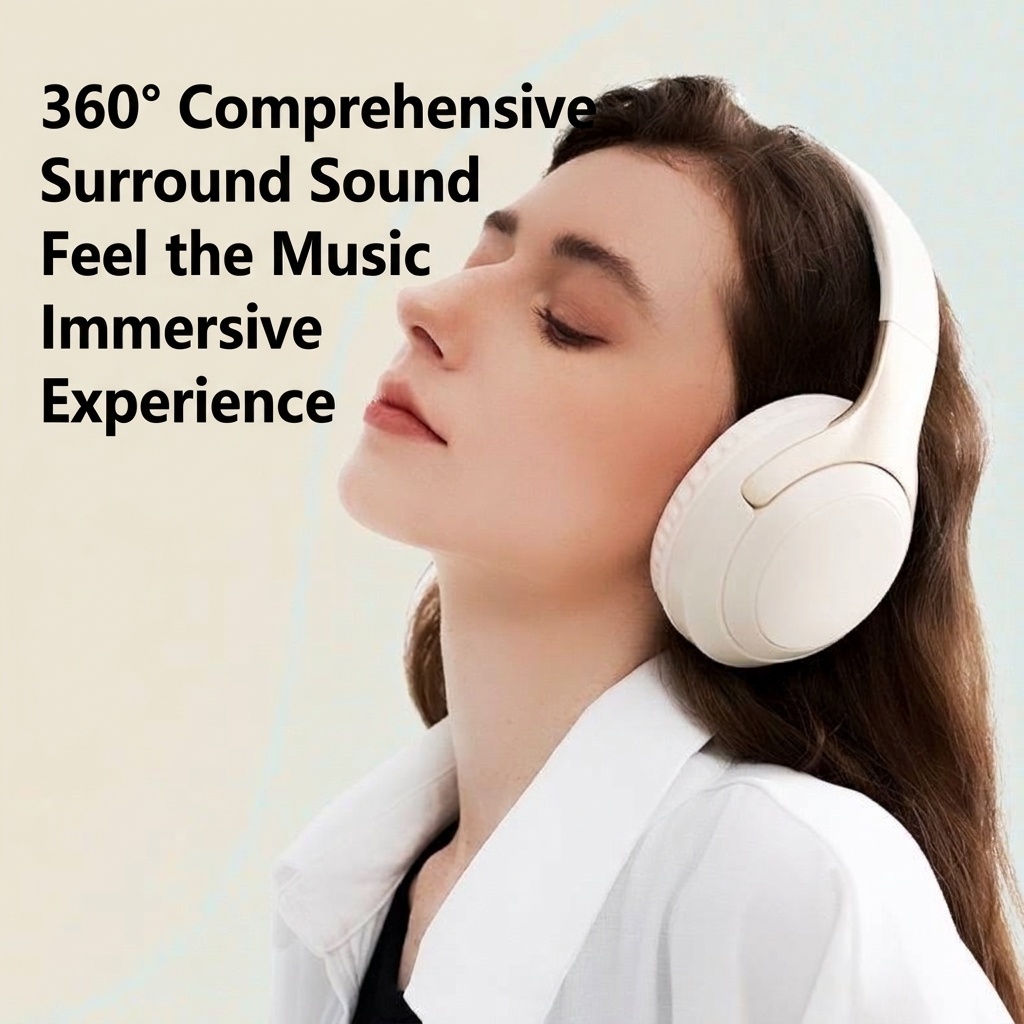 Wireless Bluetooth 5.3 Over-Ear Headphones with Mic