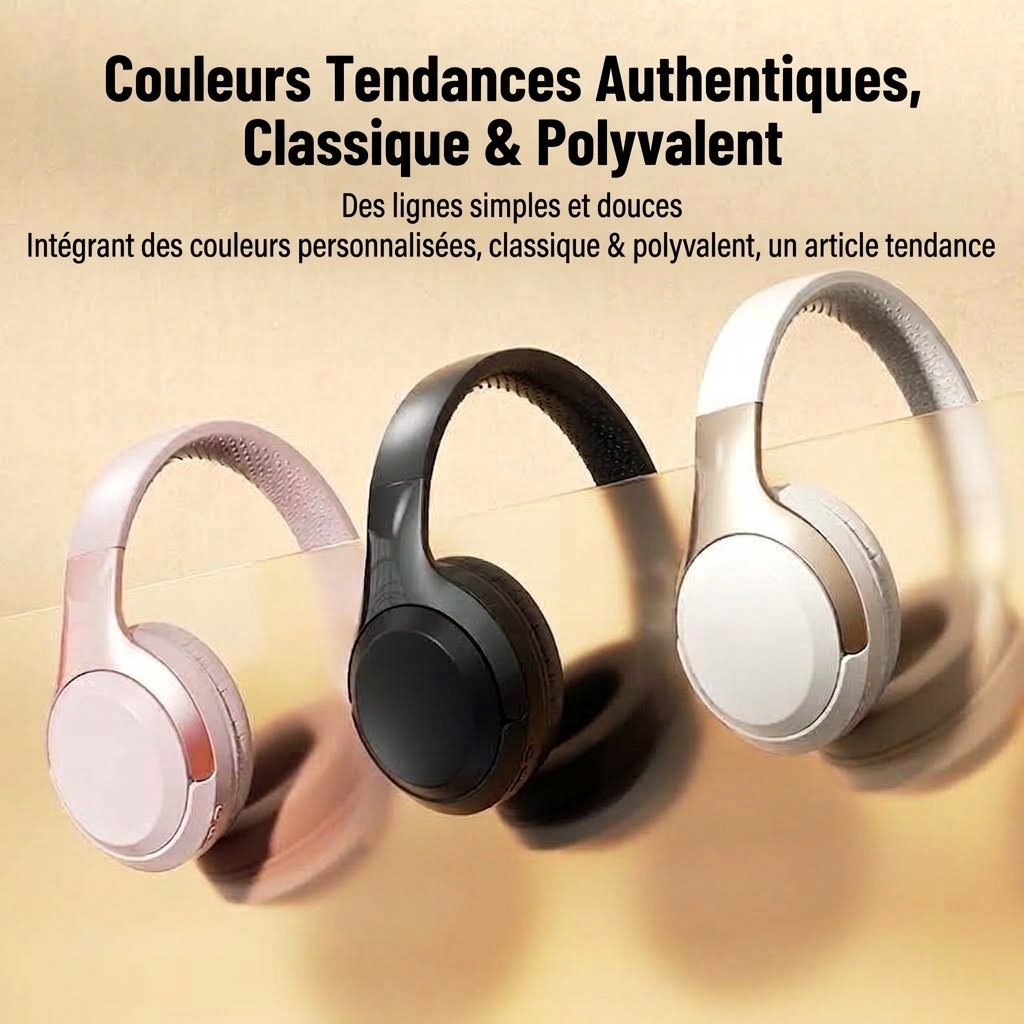 Wireless Bluetooth 5.3 Over-Ear Headphones with Mic