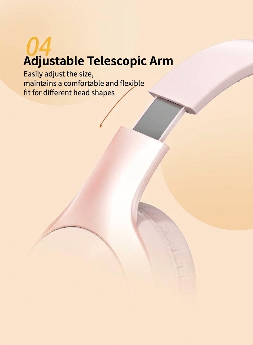 Wireless Bluetooth 5.3 Over-Ear Headphones with Mic