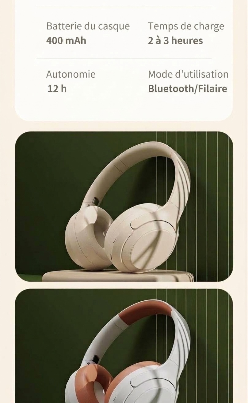 Foldable Bluetooth 5.3 Over-Ear Wireless Headphones