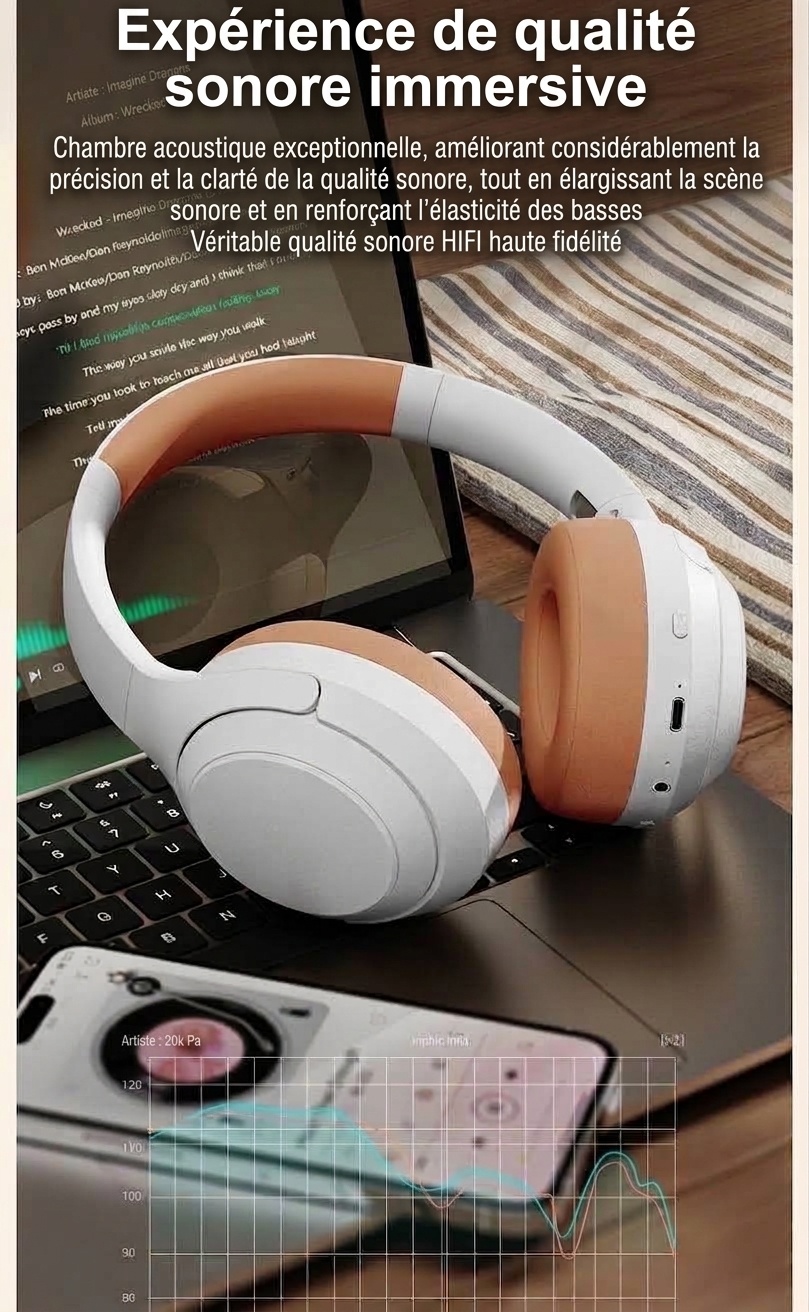 Foldable Bluetooth 5.3 Over-Ear Wireless Headphones