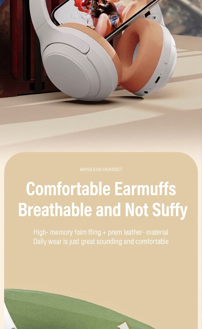 Foldable Bluetooth 5.3 Over-Ear Wireless Headphones