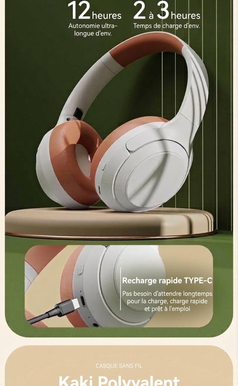 Foldable Bluetooth 5.3 Over-Ear Wireless Headphones