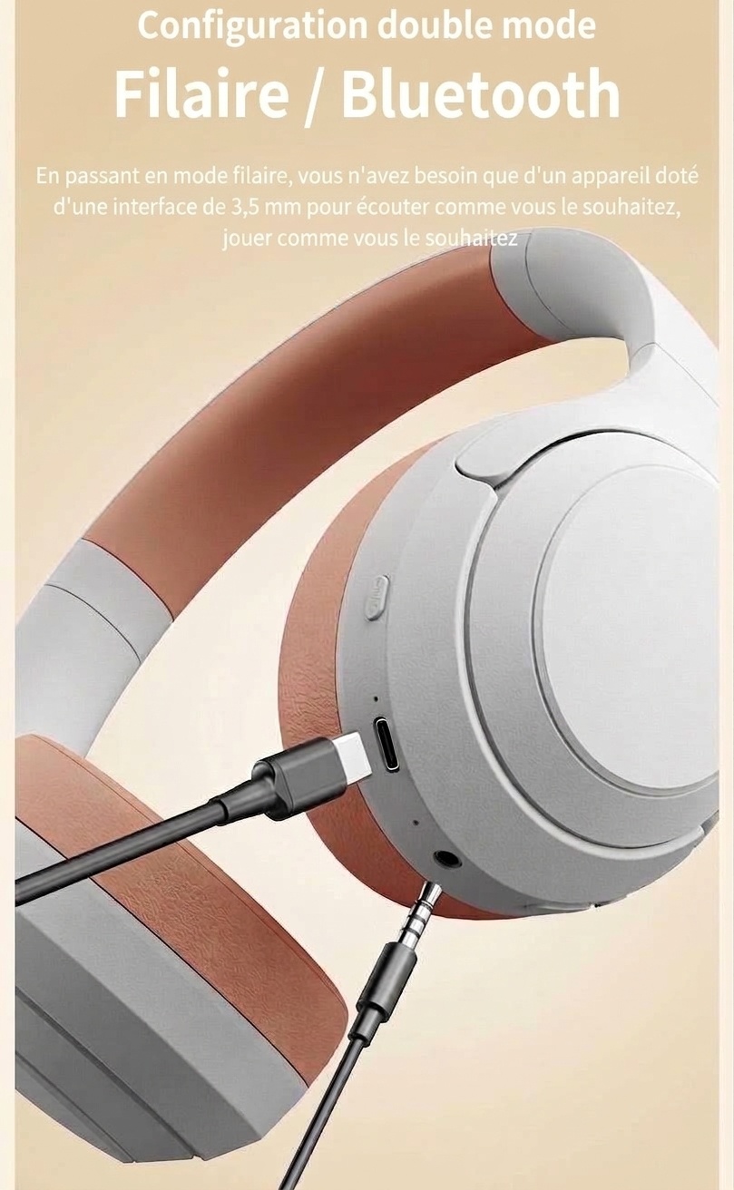 Foldable Bluetooth 5.3 Over-Ear Wireless Headphones