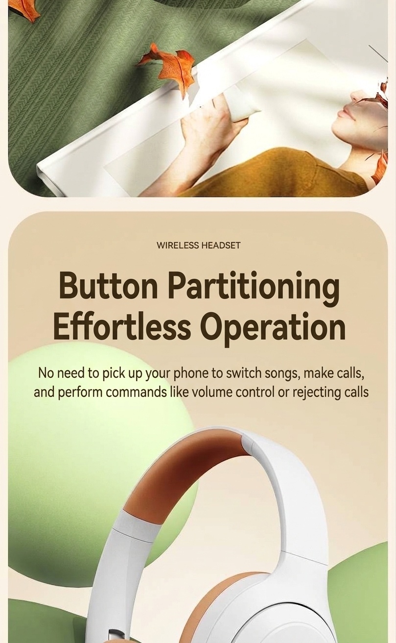 Foldable Bluetooth 5.3 Over-Ear Wireless Headphones