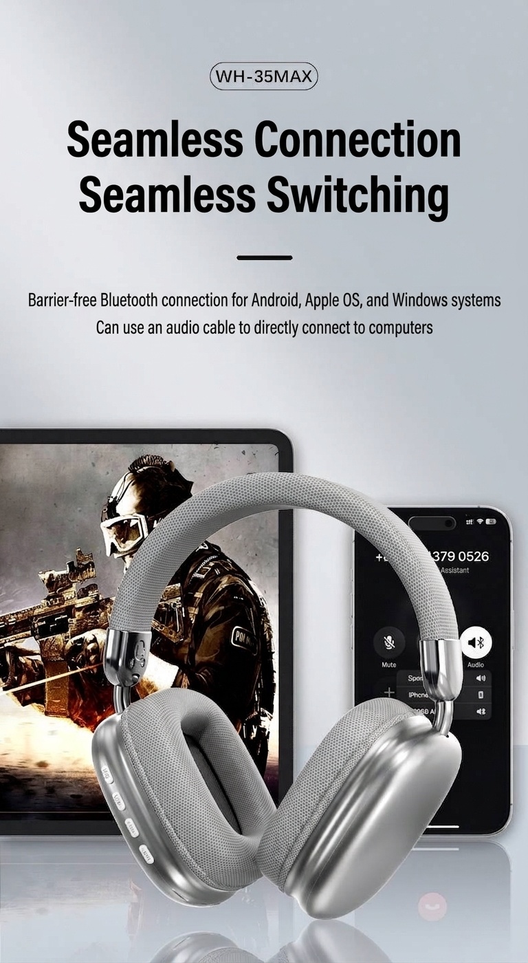 WH-35MAX Wireless Over-Ear Bluetooth 5.3 Headphones