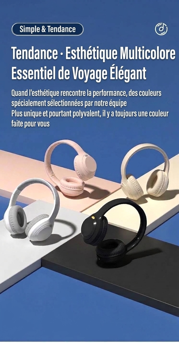 Wireless Bluetooth 5.3 Foldable Over-Ear Headphones