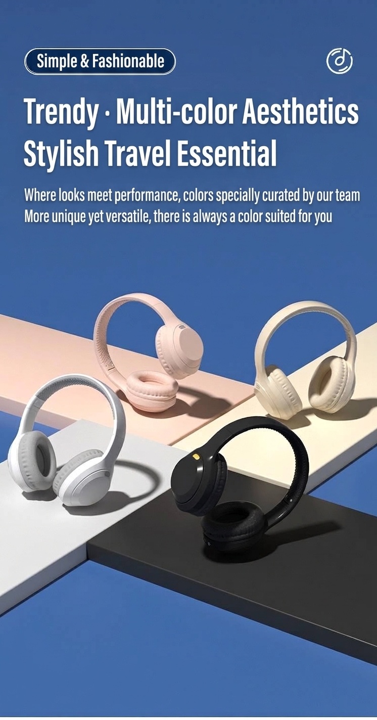 Wireless Bluetooth 5.3 Foldable Over-Ear Headphones