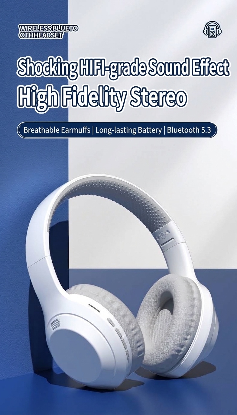 Wireless Bluetooth 5.3 Foldable Over-Ear Headphones