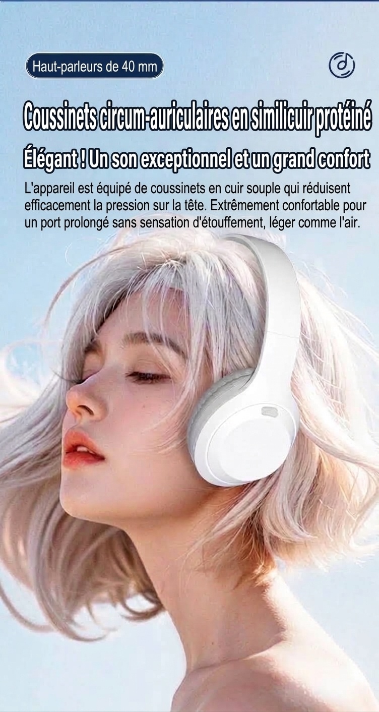 Wireless Bluetooth 5.3 Foldable Over-Ear Headphones