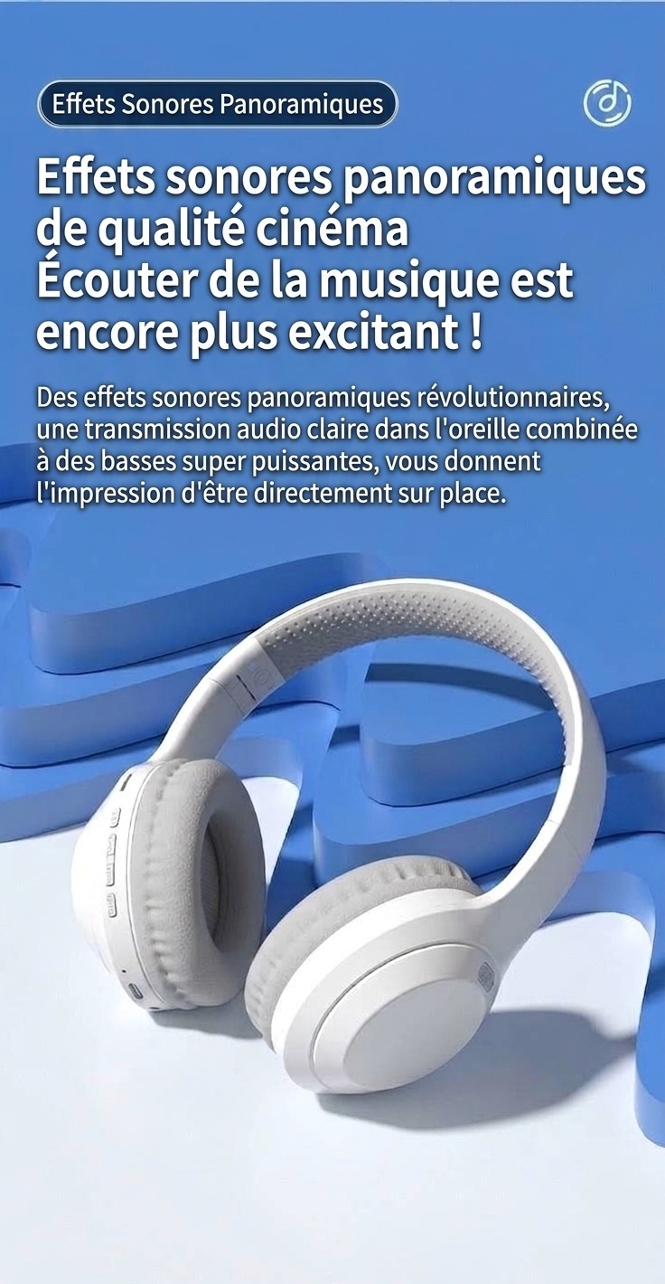 Wireless Bluetooth 5.3 Foldable Over-Ear Headphones