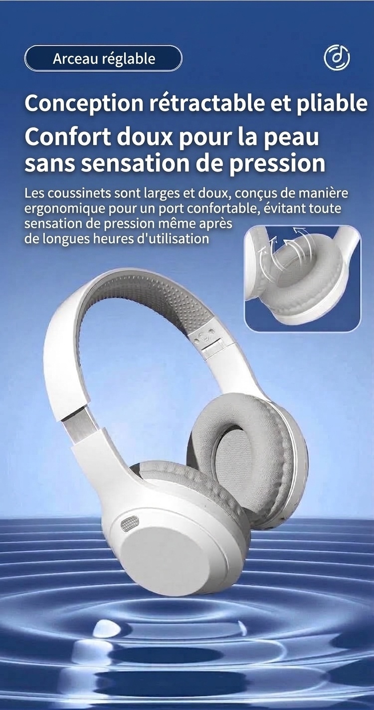 Wireless Bluetooth 5.3 Foldable Over-Ear Headphones