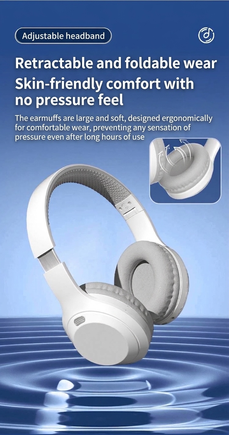Wireless Bluetooth 5.3 Foldable Over-Ear Headphones