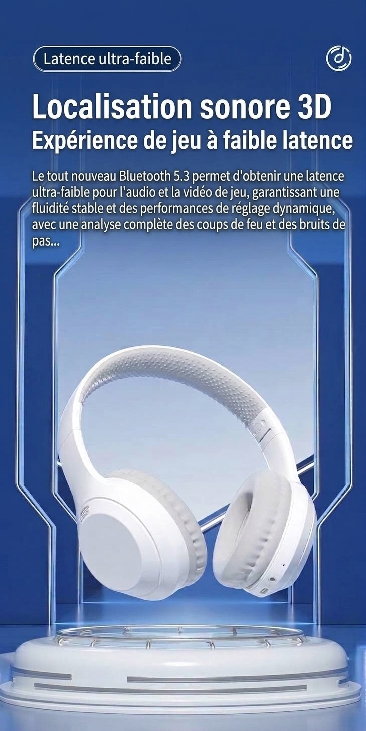 Wireless Bluetooth 5.3 Foldable Over-Ear Headphones