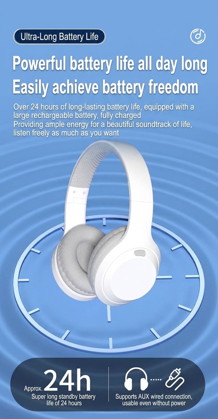 Wireless Bluetooth 5.3 Foldable Over-Ear Headphones