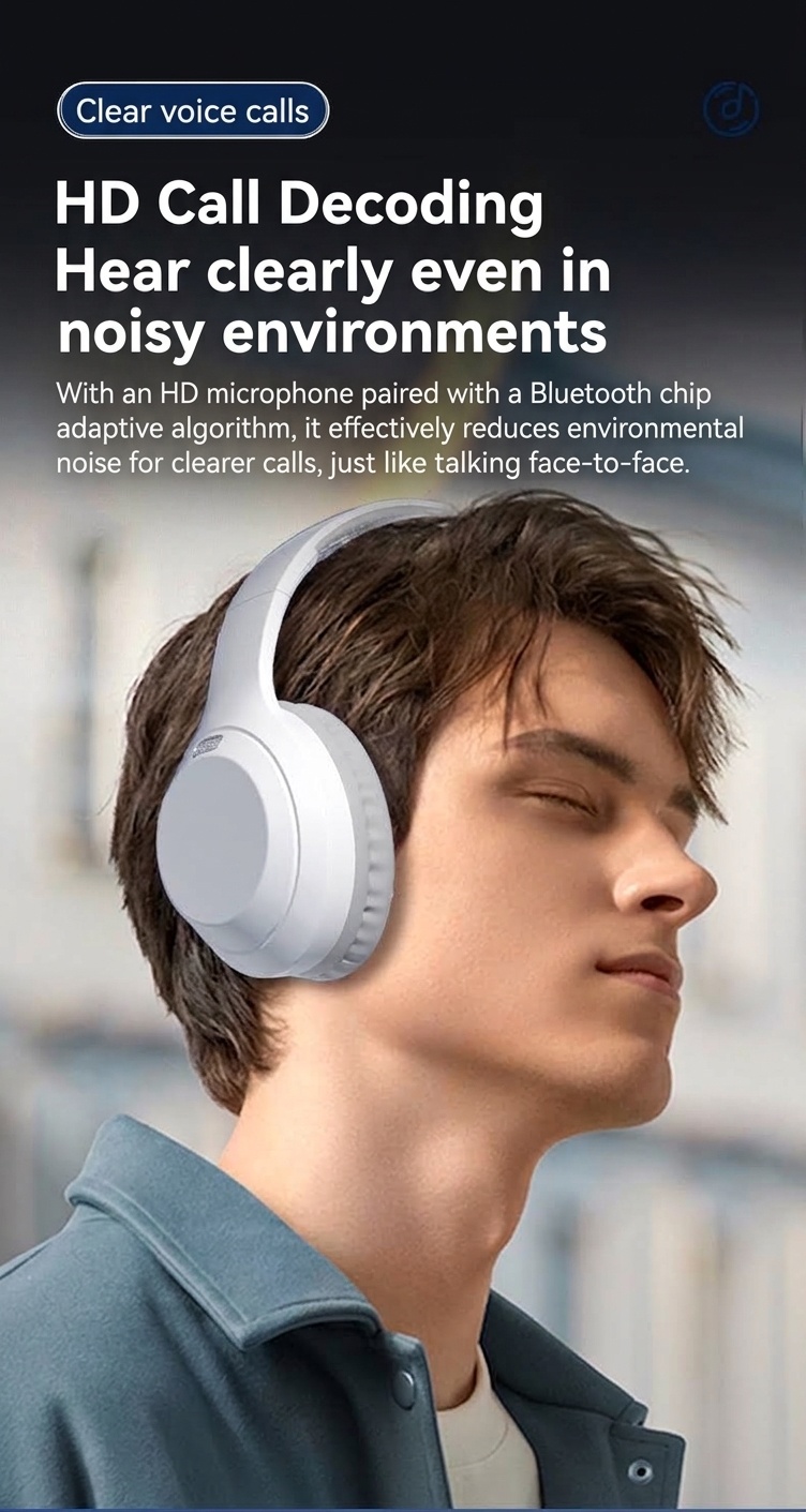 Wireless Bluetooth 5.3 Foldable Over-Ear Headphones
