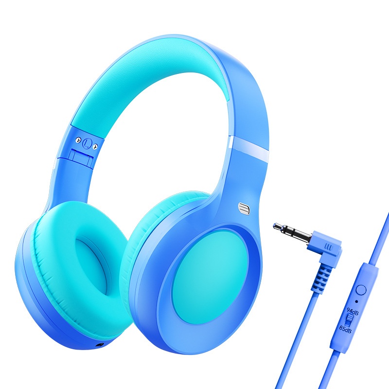 Kids Wireless Bluetooth 5.0 Headphones with Safe 85dB Volume Limiting, BPA-Free Lightweight Foldable On-Ear Headset with Comfortable Ear Pads for School & Travel
