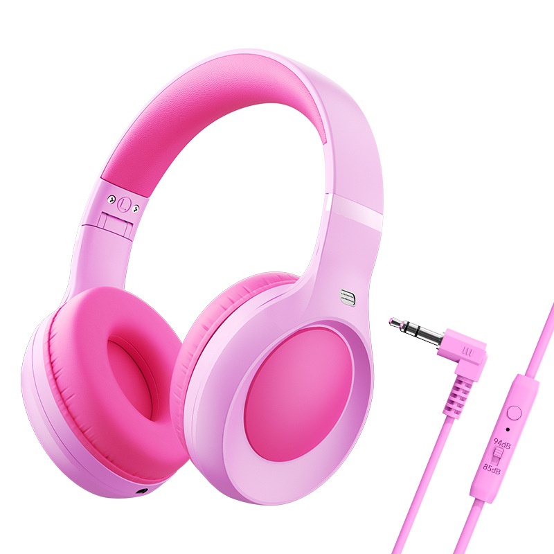Kids Wireless Bluetooth 5.0 Headphones with Safe 85dB Volume Limiting, BPA-Free Lightweight Foldable On-Ear Headset with Comfortable Ear Pads for School & Travel