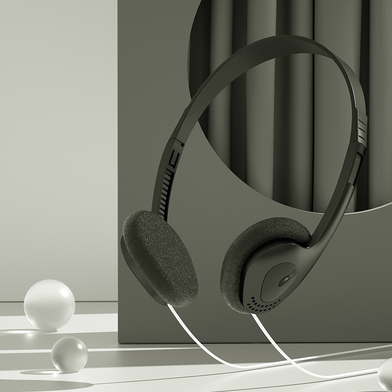 Retro Wired On-Ear Headphones with In-Line Microphone, 3.5mm Jack & Adapter Cable, Lightweight Vintage Fashion Headset with Soft Cushion Ear Pads