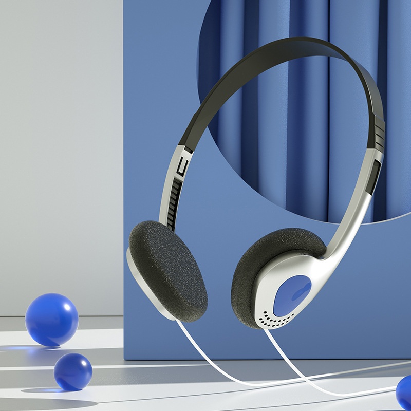 Retro Wired On-Ear Headphones with In-Line Microphone, 3.5mm Jack & Adapter Cable, Lightweight Vintage Fashion Headset with Soft Cushion Ear Pads