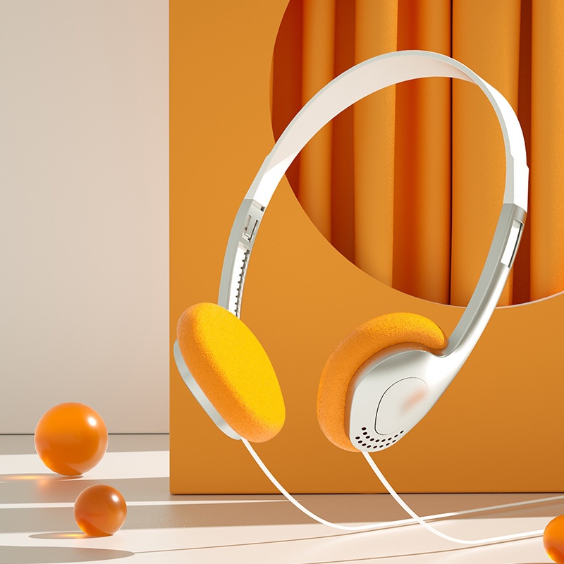 Retro Wired On-Ear Headphones with In-Line Microphone, 3.5mm Jack & Adapter Cable, Lightweight Vintage Fashion Headset with Soft Cushion Ear Pads