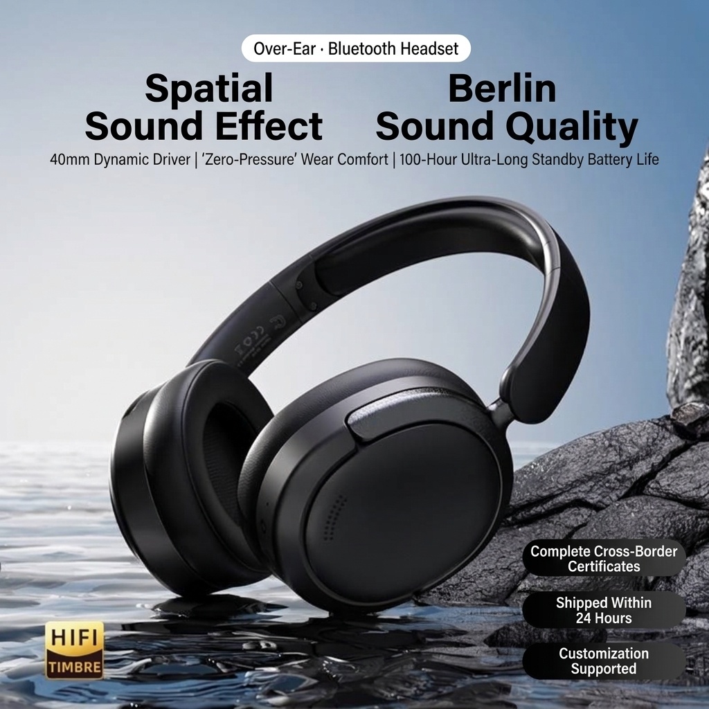 Wireless Active Noise Cancelling Headphones with Bluetooth 5.4, 40mm Drivers, Up to 100 Hours Playtime, Fast Charging & Ultra-Comfortable Ear Cups for Travel